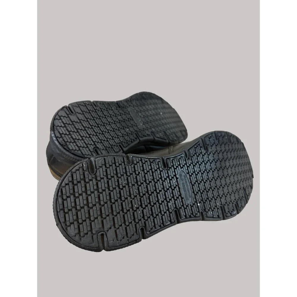 Skechers Size 12 Mens Black Synthetic Slip-Resistant Work Loafers